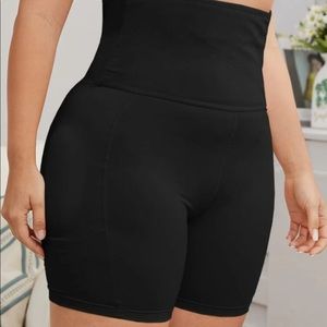 Plus high waisted shape wear black shorts